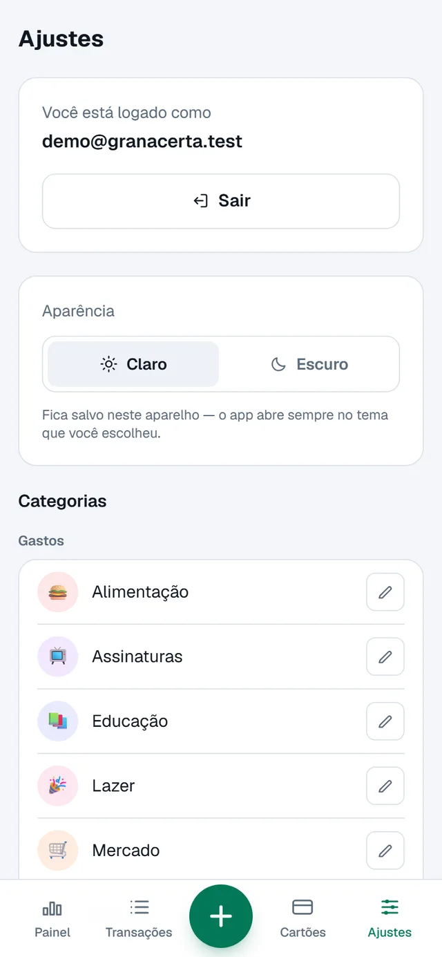 Tela do aplicativo: Do seu jeito