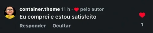 Comentário de cliente: eu comprei e estou satisfeito